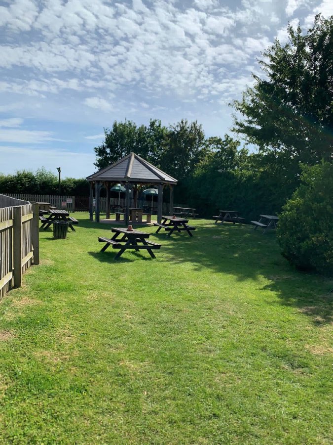 The beer garden and gazebo
